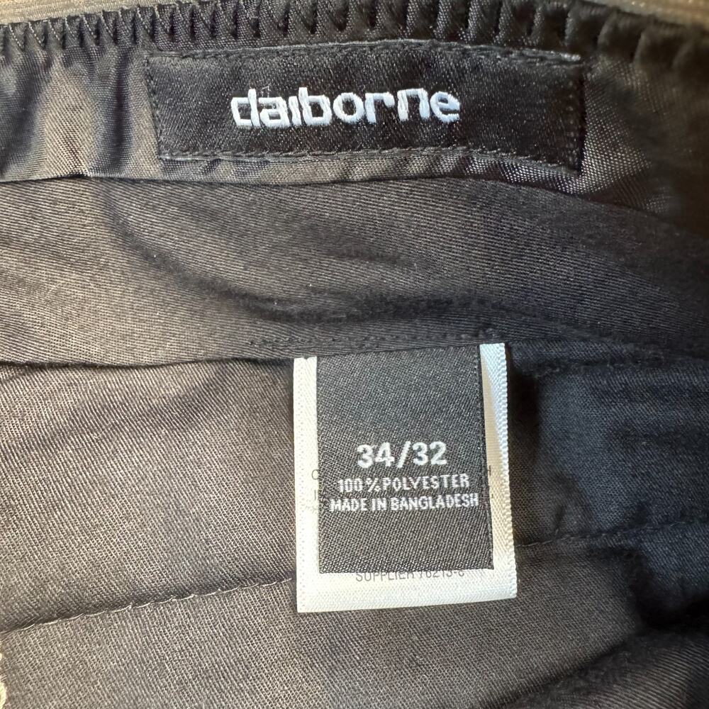 Claiborne Taupe Gray Dress Tailored Pants Mens Size 34x32 100% Polyester - Picture 2 of 6
